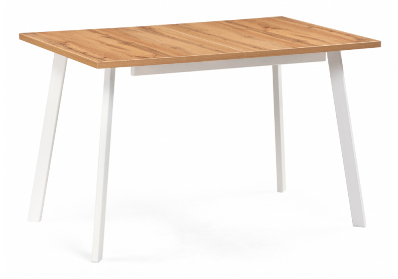 Стол деревянный Колон Лофт 120(160)х75 дуб крафт золотой / белый матовый (75x75). 