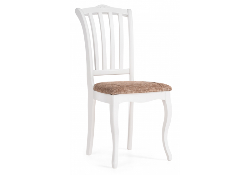 Стул деревянный Виньетта белый / лайн белый люкс (44x50x95). 
