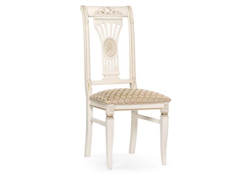 Стул деревянный Roy W/З молочный с патиной (49x53x107). 