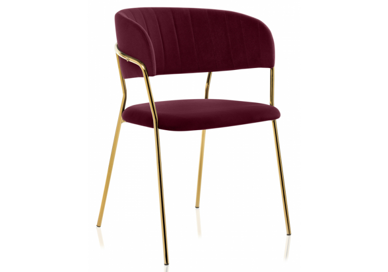 Стул на металлокаркасе Kamelia 1 wine red / gold (60x52x79). 