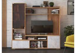 Готовые гостиные Брия дуб крафт золотой / цемент светлый (180x43x170)