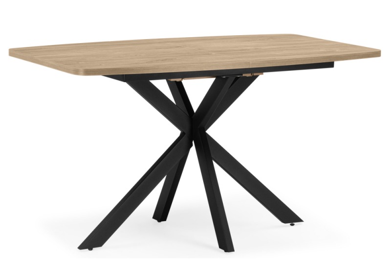 Стол деревянный Индиана 130x80 дуб кунео / черный (80x76). 