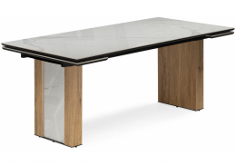 Керамический стол Бернардо 180x90 statuario titan gloss / дуб монтана (90x79)