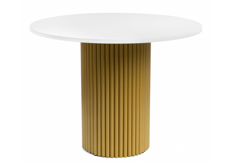 Стол деревянный Барел 100 белый / золото (100x75). 
