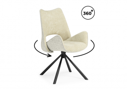 Стул на металлокаркасе Balaton 360 крутящийся beige / black (57x50x89)