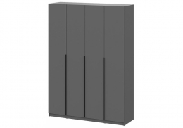 Шкаф Даиго четырехстворчатый графит серый (160,1x50,6x221,6)