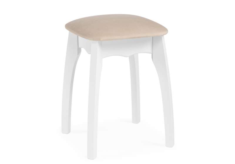 Табурет Астир белый / сливочный раф (36x36x48). 